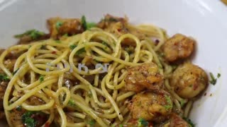 Spicy Garlic Shrimp Pasta | Garlic Shrimp Pasta | Prawn Pasta