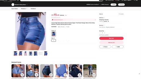 Casual High Waist Denim Shorts For You