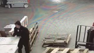 Warehouse guy falling