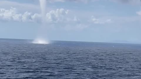 Waterspout Spins By Cruise Ship