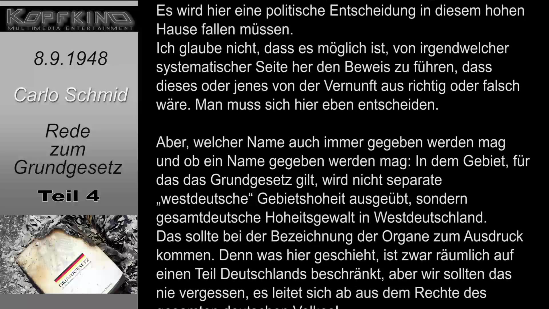 ⁣Carlo Schmids Rede zum Grundgesetz: Eine historische Perspektive Teil 4