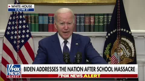 Joe Biden blames "the gun lobby" for the tragedy at a Texas school today where a