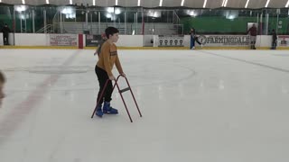 Spencer ice skating-ish at Freeport Rec Center