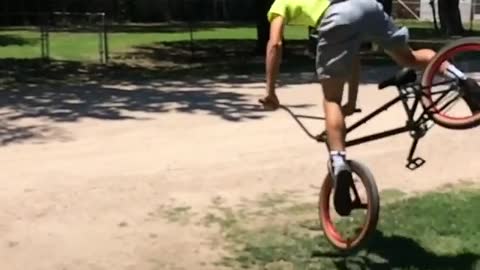 Collab copyright protection - neon shirt 360 bike face plant