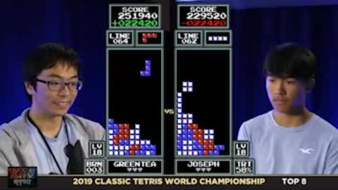 Greatest Classic Tetris Match EVER! Greentea vs. Joseph EPIC 2019 CTWC Quarterfinal FULLSCREEN 10