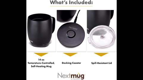 Nextmug by Nextboom - 14 oz. Temperature-Controlled & Self-Heating Mug (Black)