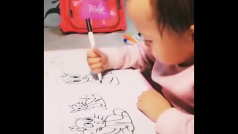Baby drawing talent