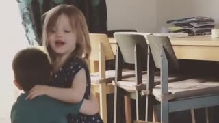 Toddler twins mimic mom & dad's morning goodbyes
