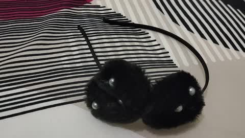 Fluffy black bandana