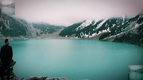 Snow mountain lake