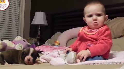 Babies and Puppies Playing Together, 2021's Best Babies vs Dogs Animals