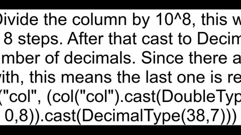 Handling decimal values in spark scala