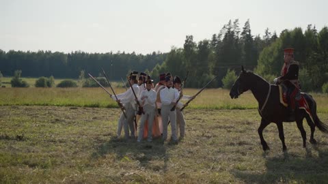 A Man Riding Horse in a dangerious situation