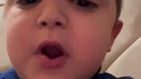 Cute baby sing a song