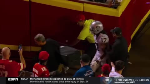 After the game, Davante Adams PUSHES THE CAMERAMAN AND THROWS HIS HELMET.