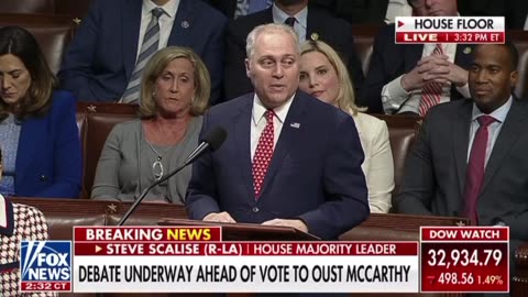 Steve Scalise makes a long speech, and then proceeds to put on a mask and sit down