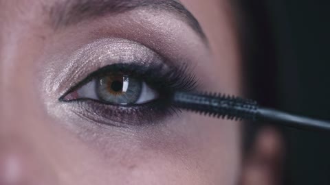 Eye and eyelash details with eyeliner