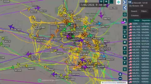 July 4th 2024 - Phoenix Arizona Air Traffic Time Lapse