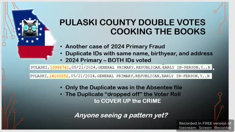 2024 Primary Pulaski County Double votes and Cooks the Books