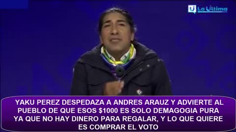 YAKU #PEREZ DESPEDAZA A #ARAUZ Y EL MAMELUCO RAFAEL #CORREA SALE DESESPERADO A INSULTARLO EN REDES