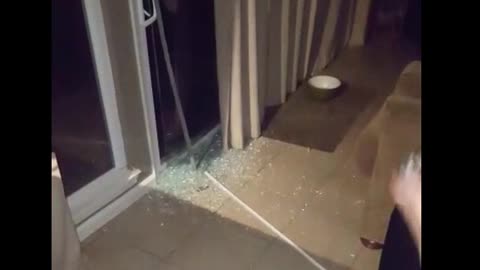 Nsfw girl breaks glass door and guy drinking in front of police