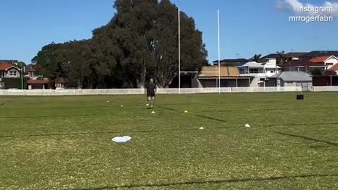 Jarryd Hayne seen sprinting hard during intense workout training