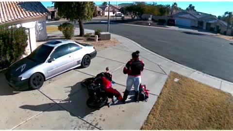 Rider Wrestles with Wheels