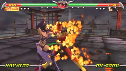 Blaze vs Li Mei fight battle mortal kombat