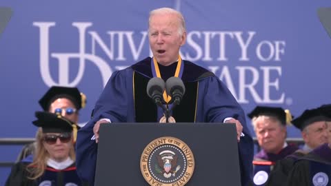 President Biden gives the commencement address at the University of Delaware