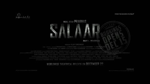 Salaar Hindi Trailer | Prabhas | Prashanth Neel | Prithviraj|Shruthi|Hombale Films|Vijay Kiragandur