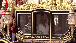 King Charles departs Buckingham Palace for parliament