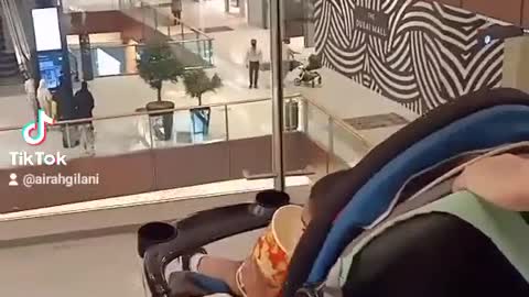 Baby enjoying at Dubai Mall