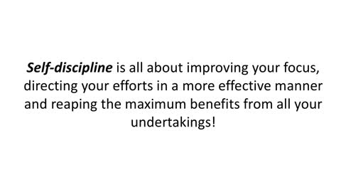 Self-disciplined people can change fate