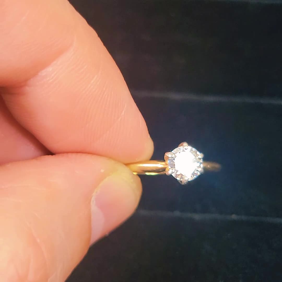 14k Gold Natural Diamond Solitaire Ring!!! #diamond #14k #popular #trending #viralvideo #fyp #gold