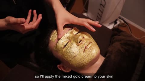 ASMR I tried GOLD on my FACE in Japan