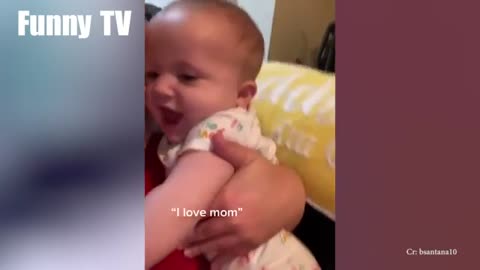 Sweet baby says first words ever