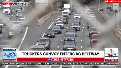 The People's Convoy Clogs the Beltway Surrounding Washington, D.C.