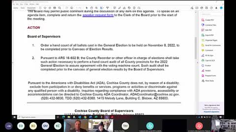 Cochise County Approves to Verify machines by doing a hand count of ballots