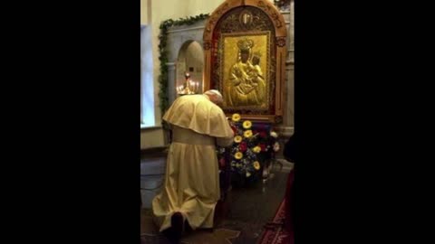 Pope Francis Praying To The Black Virgin Mary