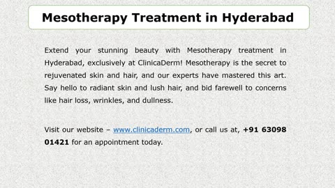 Mesotherapy Treatment in Hyderabad