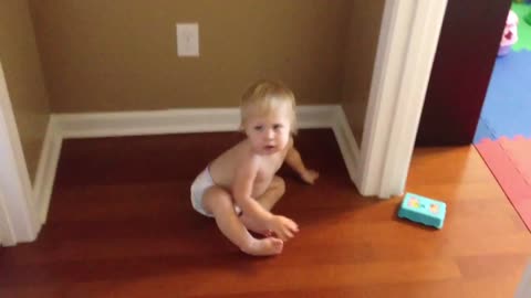 Baby runs into wall, Hilarious!