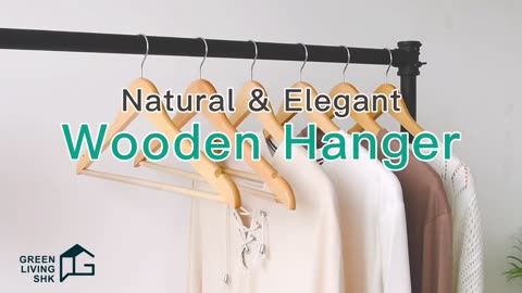 Natural & elegant wooden hanger.