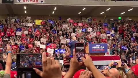 Friend of mine was RIGHT UP FRONT! Trump Rally in Alaska!