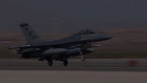 Takeoff/Landing F-16 Fighter Jets Preflight AFB