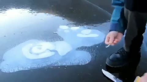 Methane bubbles in the ice of Lake Baikal