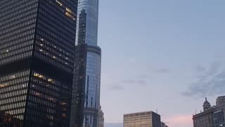 Chicago's Beautiful Trump Tower at Dusk