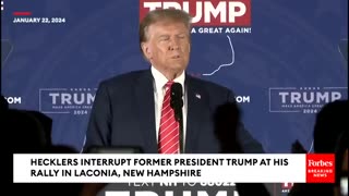 Hecklers Interrupt Trump At Pre-Primary Rally In New Hampshire—Then He Responds