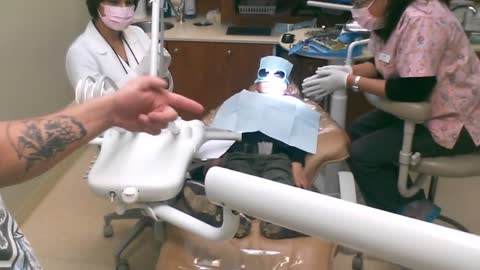 Second filling at the dentist for the 4 year old boy.