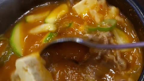 Korean Beef brisket soy bean paste soup!