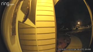 Doorbell Camera Catches Light Streaking Across Sky